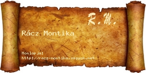 Rácz Montika névjegykártya